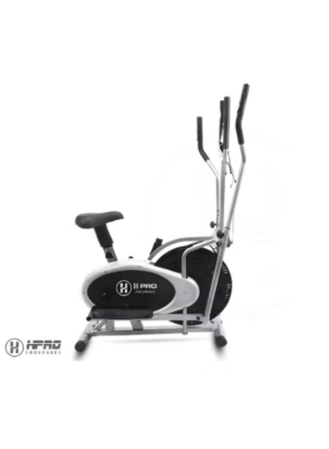 أتش برو جهاز إليبتيكال ٢ في ١ من إتش برو مزوّد بمقعد | دراجة أوربتراك كروس ترينر للجيم المنزلي | مع قرص تويست بوزن ١٠ كجم. - Image 1
