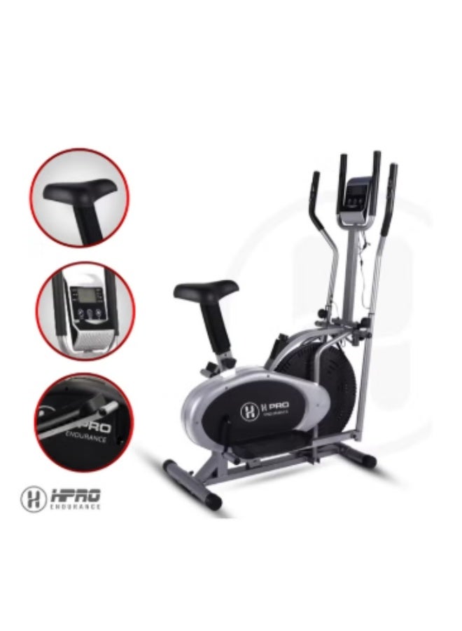 أتش برو جهاز إليبتيكال ٢ في ١ من إتش برو مزوّد بمقعد | دراجة أوربتراك كروس ترينر للجيم المنزلي | مع قرص تويست بوزن ١٠ كجم. - Image 4