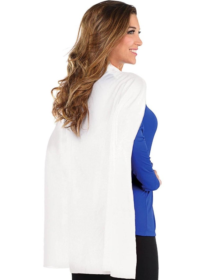 Amscan عباءة أمتسكان، إكسسوار حفلة، أبيض - Image 1