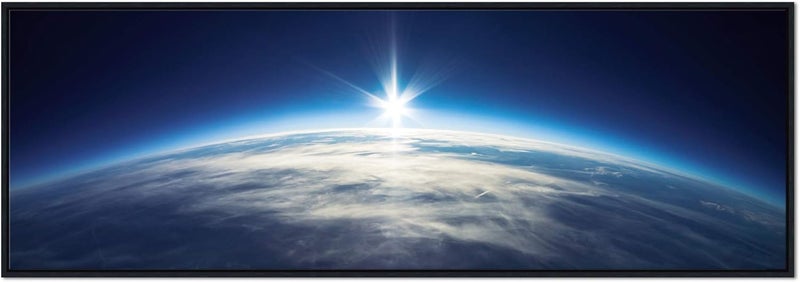 Pyradecor Black Framed Blue Universe Canvas Art - Image 1