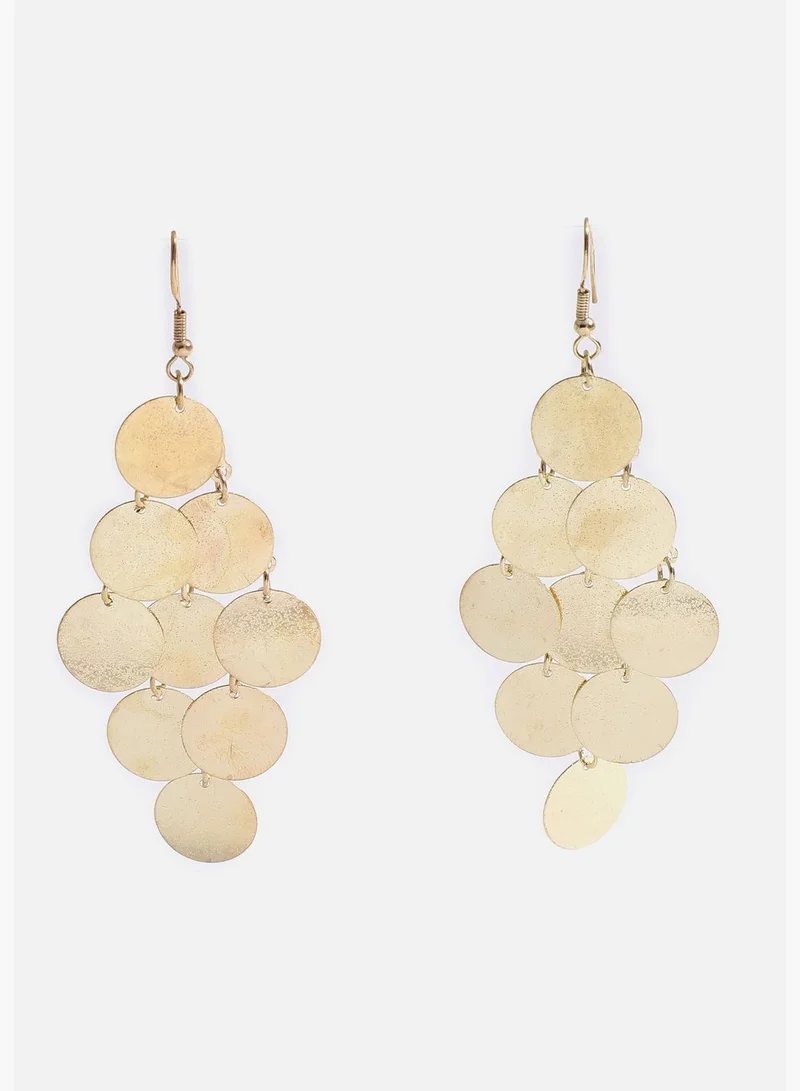 سوهي اقراط متدلية مزينة مطلية بالذهب