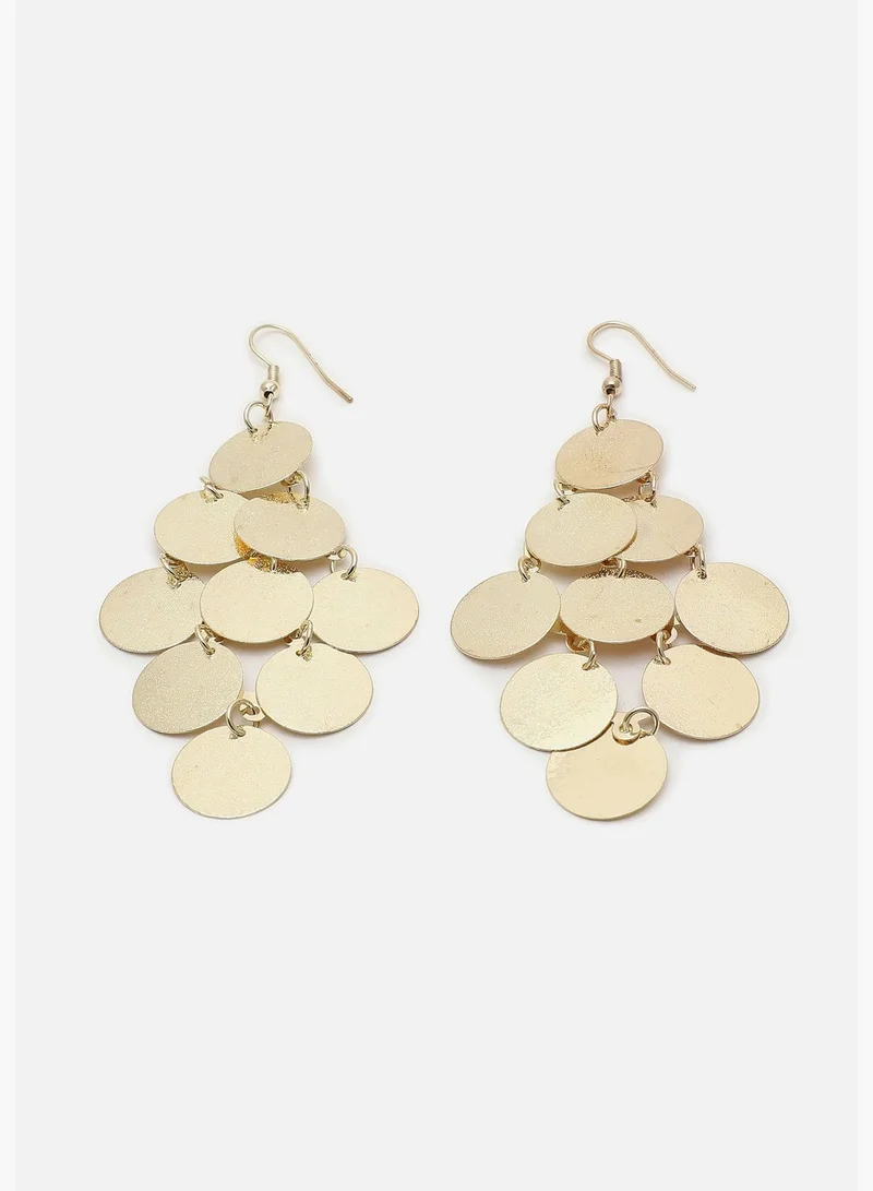 سوهي اقراط متدلية مزينة مطلية بالذهب