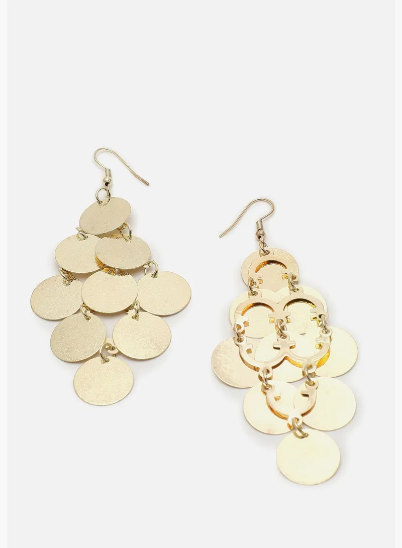 سوهي اقراط متدلية مزينة مطلية بالذهب