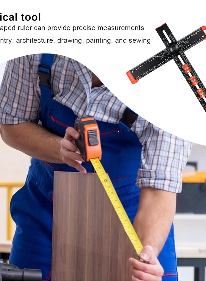 GGOOT T Ruler For Crafting, Precision Drilling Tool Shelf Pin, Cabinet Hardware Clamp, T Square Woodworking Ruler, Precision Drilling Tool Drawing Marking Gauge - Image 2