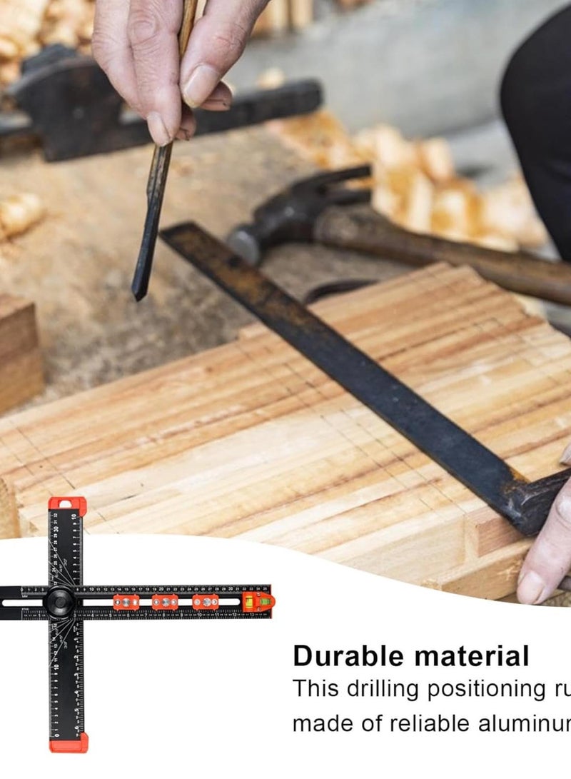 GGOOT T Ruler For Crafting, Precision Drilling Tool Shelf Pin, Cabinet Hardware Clamp, T Square Woodworking Ruler, Precision Drilling Tool Drawing Marking Gauge - Image 3