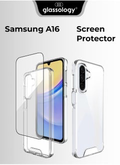 glassology Samsung Galaxy A16 Clear Case + Screen Protector Bundle 360° Protection, Shatterproof, Anti-Yellowing, Premium Tempered Glass, High Clarity  - Image 1