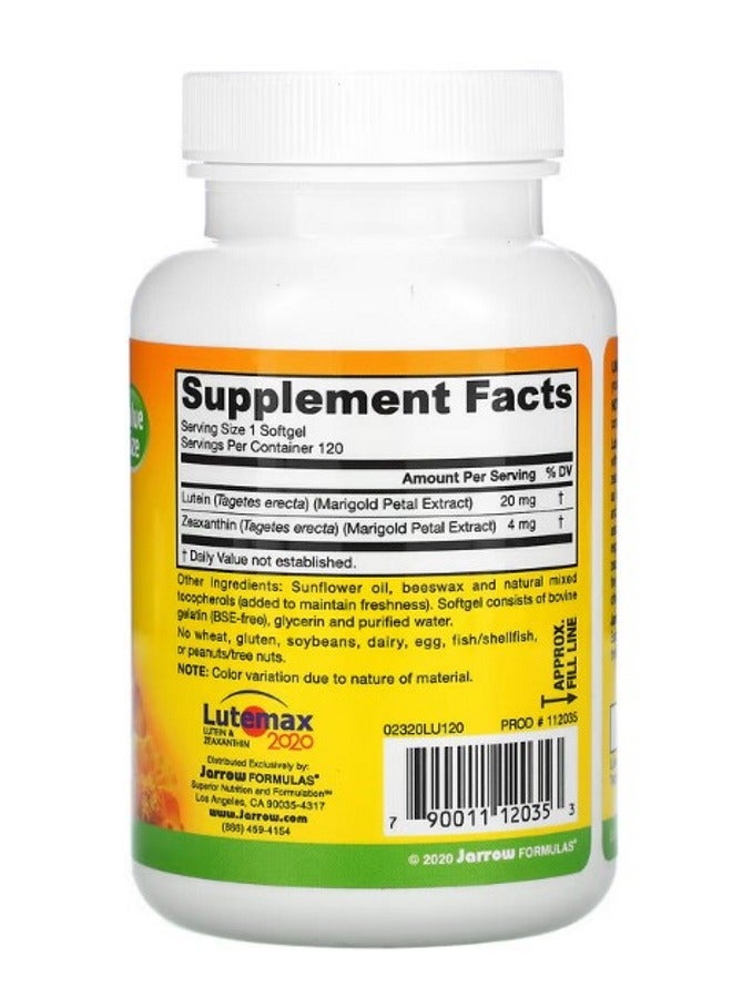 jarrow formulas Lutein 20 mg 120 Softgels - Image 2