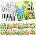 Fuyoooo 72 Pcs Jungle Safari Paper Puzzle Animal Party Favors Gifts Bulk DIY Puzzle Arts and Crafts Kit with Cards Colour Pen for Birthday Holiday Party Favors and Gift Supplies Bulk - Image 2