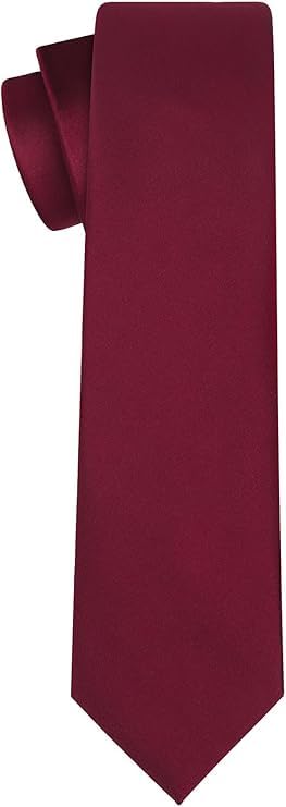 Young Arrow Men's Satin Neck Tie & Pocket Square Combo | Formal Solid Necktie for Wedding, Business, Office, Party & Tuxedo | Classic Fit, Soft & Shiny Finish | Stylish Neckwear Accessory (Maroon) - Image 3