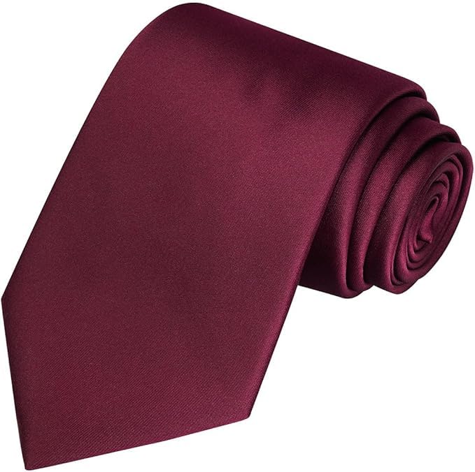 Young Arrow Men's Satin Neck Tie & Pocket Square Combo | Formal Solid Necktie for Wedding, Business, Office, Party & Tuxedo | Classic Fit, Soft & Shiny Finish | Stylish Neckwear Accessory (Maroon) - Image 2