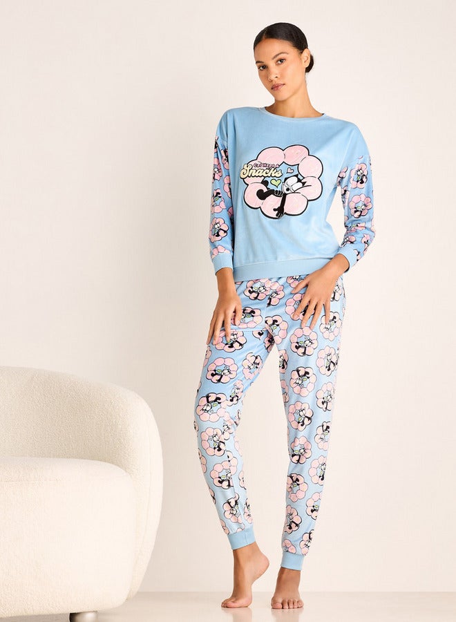 Splash FAV Felix the Cat Print Long Sleeves Sweatshirt and Elasticated Joggers Set - Image 1