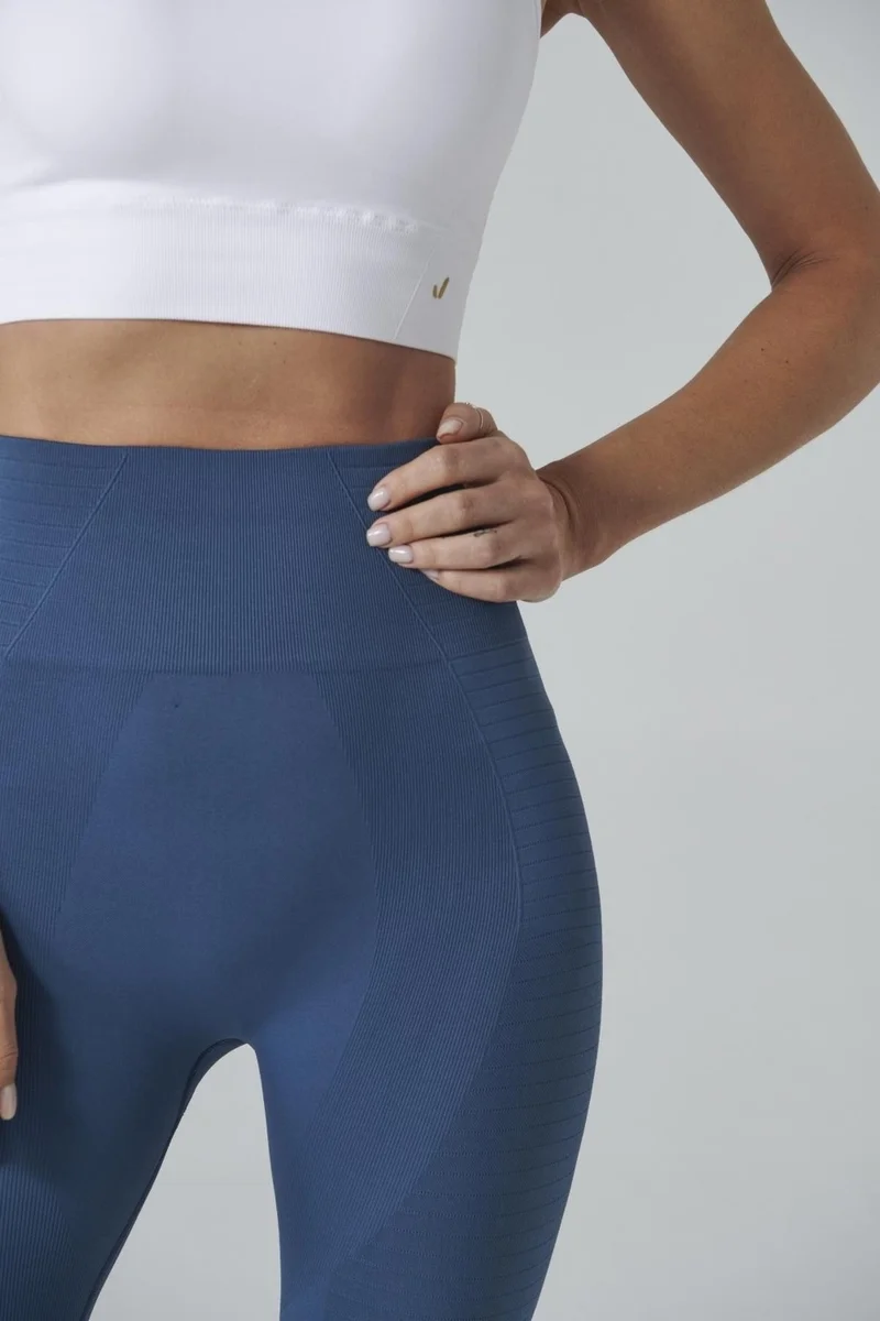 Jerf Gela High Waist, Stretchy and Gathering Sports Tights Natural Blue