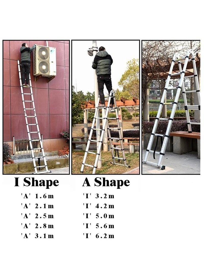 Power Industrial Power Industrial Telescopic Expansion Ladder A Type Multi-Function Folding Stepladder Wheel Super Heavy Duty Indoor Outdoor Industrial  - Image 2