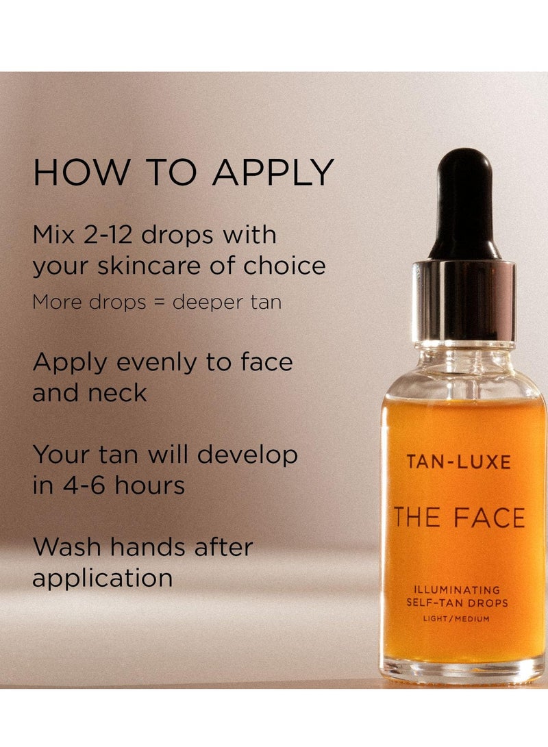 TAN-LUXE The Face - Illuminating Self-Tan Drops to Create Your Own Self Tanner, Cruelty & Toxin Free