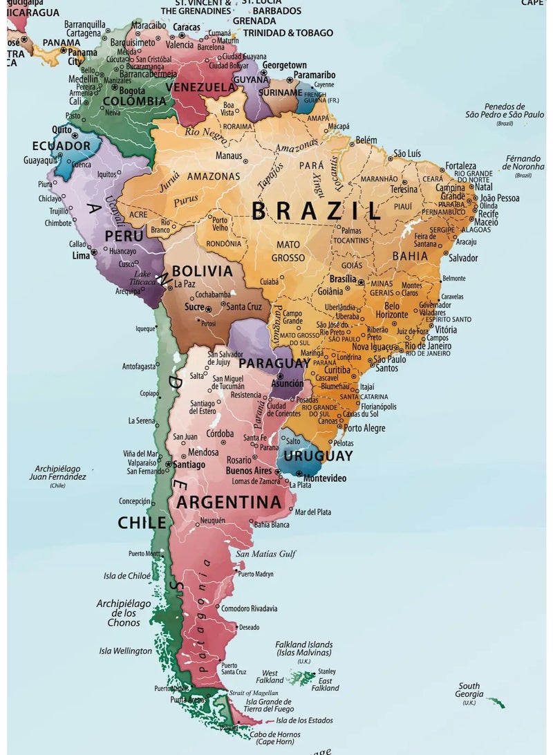 UP TO DATE WORLD MAP HIGH QUALITY PRINTING WITH WOOD FRAM SIZE 70 CM X100 CM - Image 2