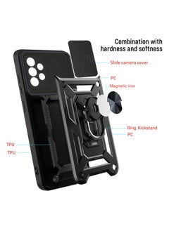 Generic Case Cover Shockproof Windows Protective Case with Camera Protection and Metal Ring Compatible with Samsung Galaxy A73 (Black)  - Image 3