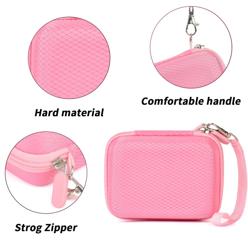 ANKHOH Digital Camera Case for CAMKORY for Kodak Pixpro fz45 for VAHOIALD for IWEUKJLO for Nsoela Kids Video Camera Storage Holder for AbergBest for Polaroid for Canon and SD Card and Cable-Pink(Box Only) - Image 3