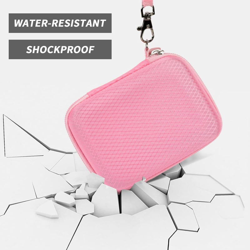 ANKHOH Digital Camera Case for CAMKORY for Kodak Pixpro fz45 for VAHOIALD for IWEUKJLO for Nsoela Kids Video Camera Storage Holder for AbergBest for Polaroid for Canon and SD Card and Cable-Pink(Box Only) - Image 5