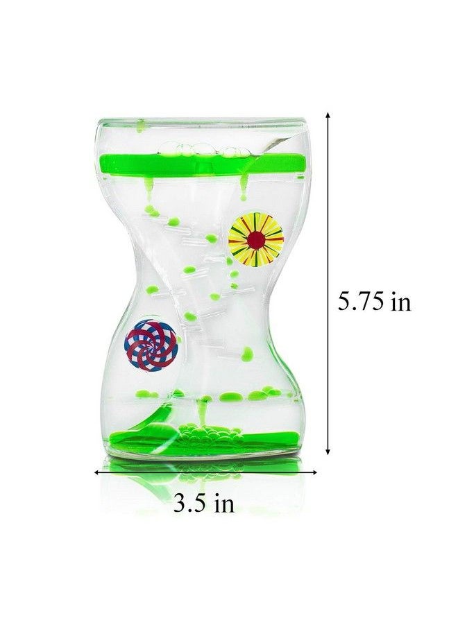 Super Z Outlet Colorful Liquid Motion Bubbler Desk Sensory Toy Timer Zig Zag Floating Rotating Circles For Play Fidgeting Captivating Distraction (Swirls)  - Image 3