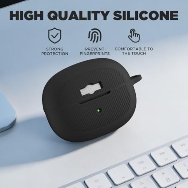 Silicone Case Cover for SHOKZ OpenDots ONE-Open-Ear Headphones with KeychainandCleaning Pen kit, Premium Soft Silicone, Anti-Scratch Shockproof Case for SHOKZ OpenDots ONE Earbuds Charging Case - Image 3