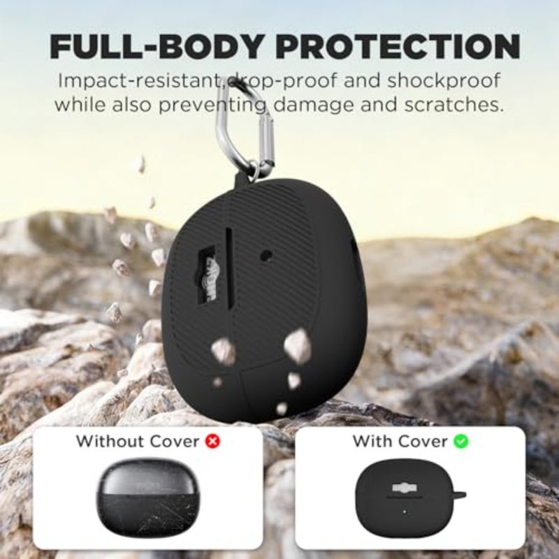 Silicone Case Cover for SHOKZ OpenDots ONE-Open-Ear Headphones with KeychainandCleaning Pen kit, Premium Soft Silicone, Anti-Scratch Shockproof Case for SHOKZ OpenDots ONE Earbuds Charging Case - Image 4