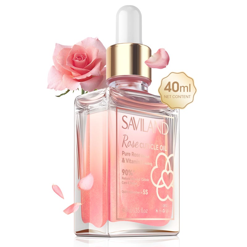SAVILAND Cuticle Oil Vitamin E: 40ml Rosehip Nail Growth Oil Jojoba Mineral Nail Oil Plant-based Cuticle Oil For Nail Ultra Nourishing Repair Nail Strengthener For Thin Weak Damaged Nails - Image 1