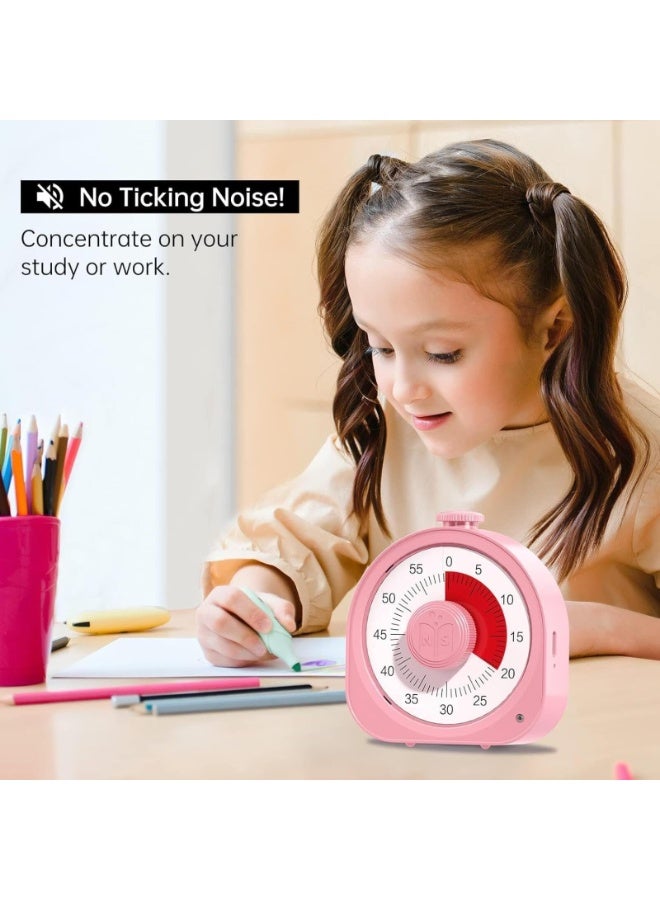 NS Timer Rechargeable 60 Minute Visual Desk Countdown Time Clock for Kids and Adults, Kitchen Cooking Pomodoro Productivity, Management Tool Teaching Classroom (Pink) - Image 5