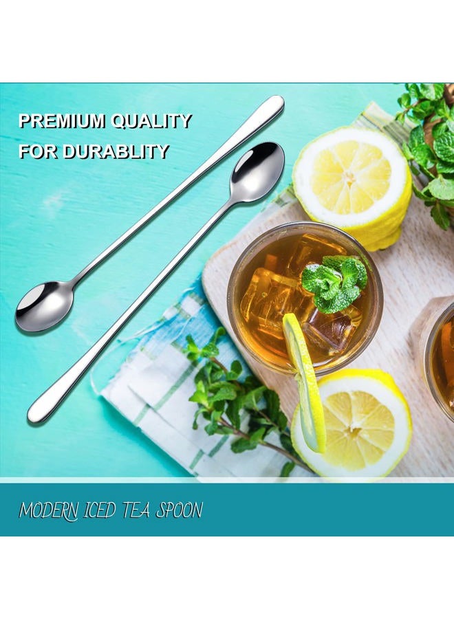 Hiware Matte Black 9-Inch Long Handle Iced Tea Spoons, Coffee Spoon, Ice Cream Spoon, Stainless Steel Cocktail Stirring Spoons, Set of 4 - Image 3