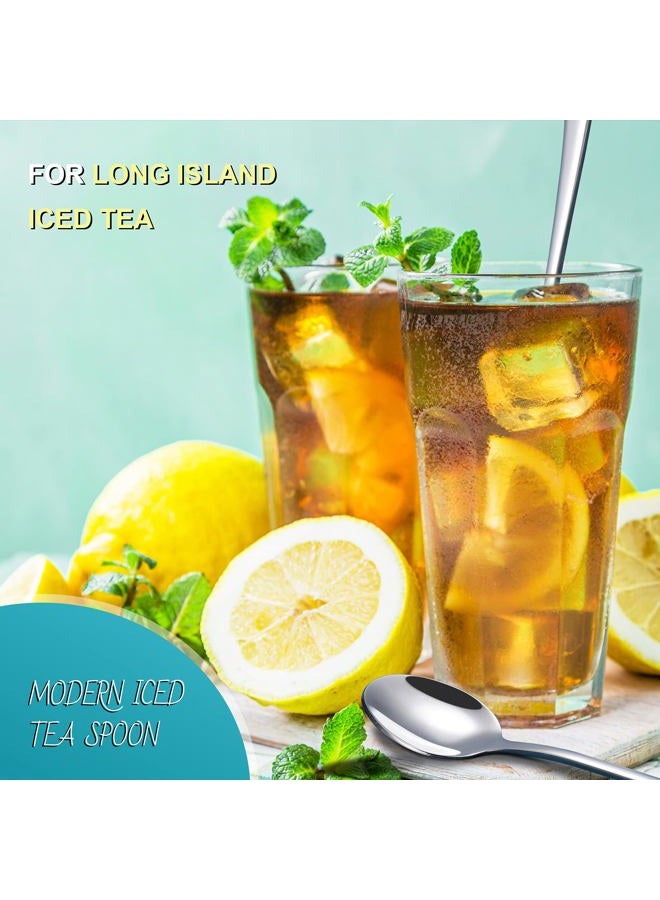 Hiware Matte Black 9-Inch Long Handle Iced Tea Spoons, Coffee Spoon, Ice Cream Spoon, Stainless Steel Cocktail Stirring Spoons, Set of 4 - Image 5