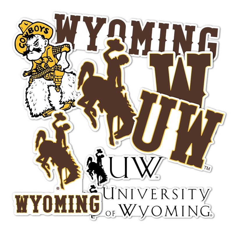 Desert Cactus University of Wyoming Sticker UWYO Cowboys Sticker Vinyl Decals Laptop Water Bottle Car Scrapbook Sheet T2 Type 2