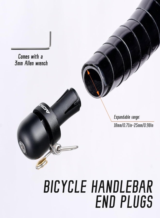 ACRUNU Bike Handlebar Bell - 80dB Loud Aluminum Alloy End Plug Bell for Road & Mountain Bicycles | 18-25mm Compatible | Waterproof & Lightweight 65g Black - Image 5