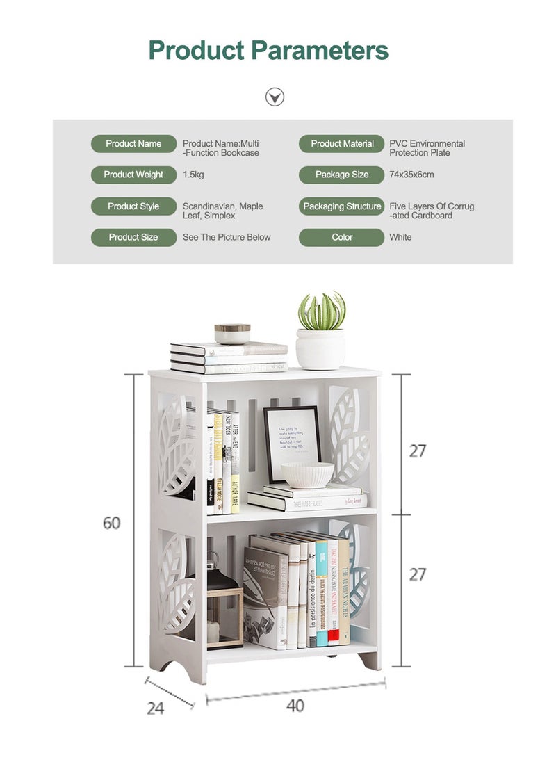 Kidle Versatile bookshelf Home Bedside Shelves Multi-layer Floor Bookcase Living Room Coffee Table Book Organizer Simple Bedside Table Ins Style  - Image 3