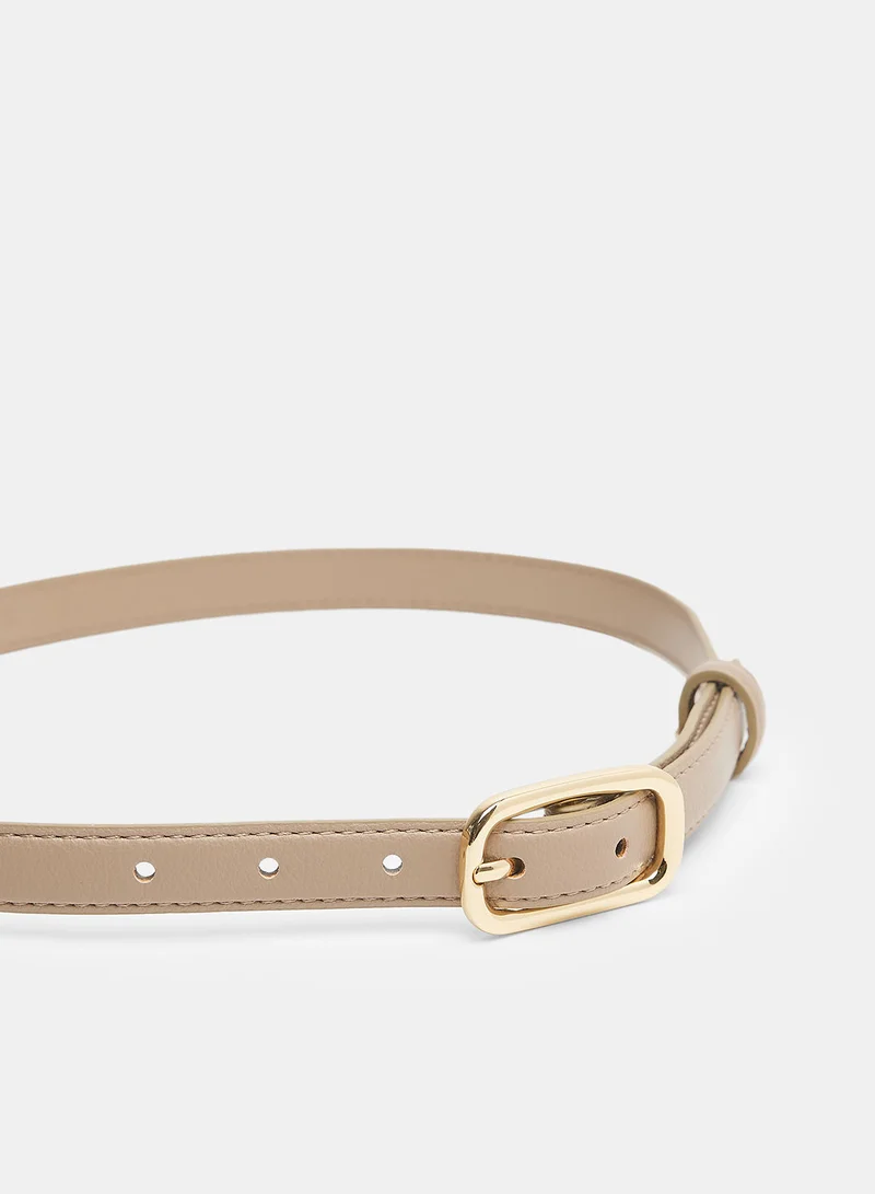 MANGO Rectangular Buckle Belt
