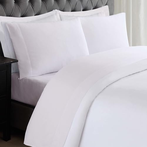 TRULY SOFT Everyday Sheet Set White Polyester 4-Piece Full Sheet Set, Solid Color Themed, Adult Bedding, Oeko-TEX Certified - Image 4