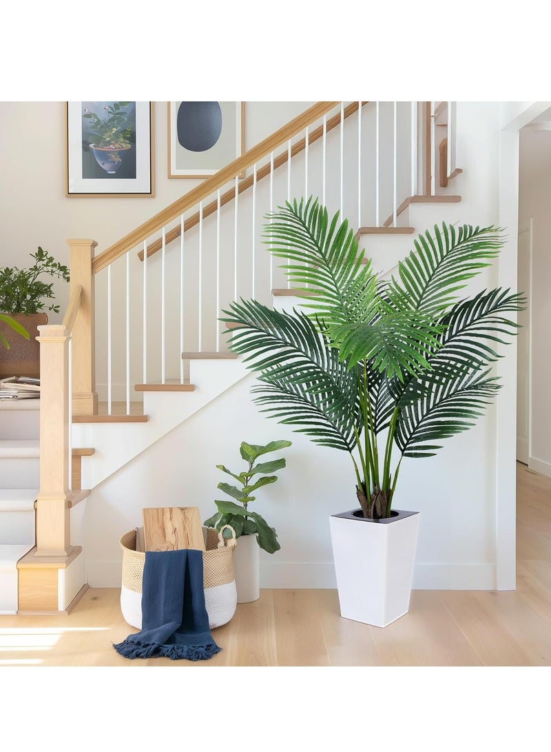Generic 5FT Artificial Areca Palm - Fake Plants Palm Tree Faux Tropical Palm Potted Dypsis Lutescens for Home Decor Office Housewarming Gift  - Image 1