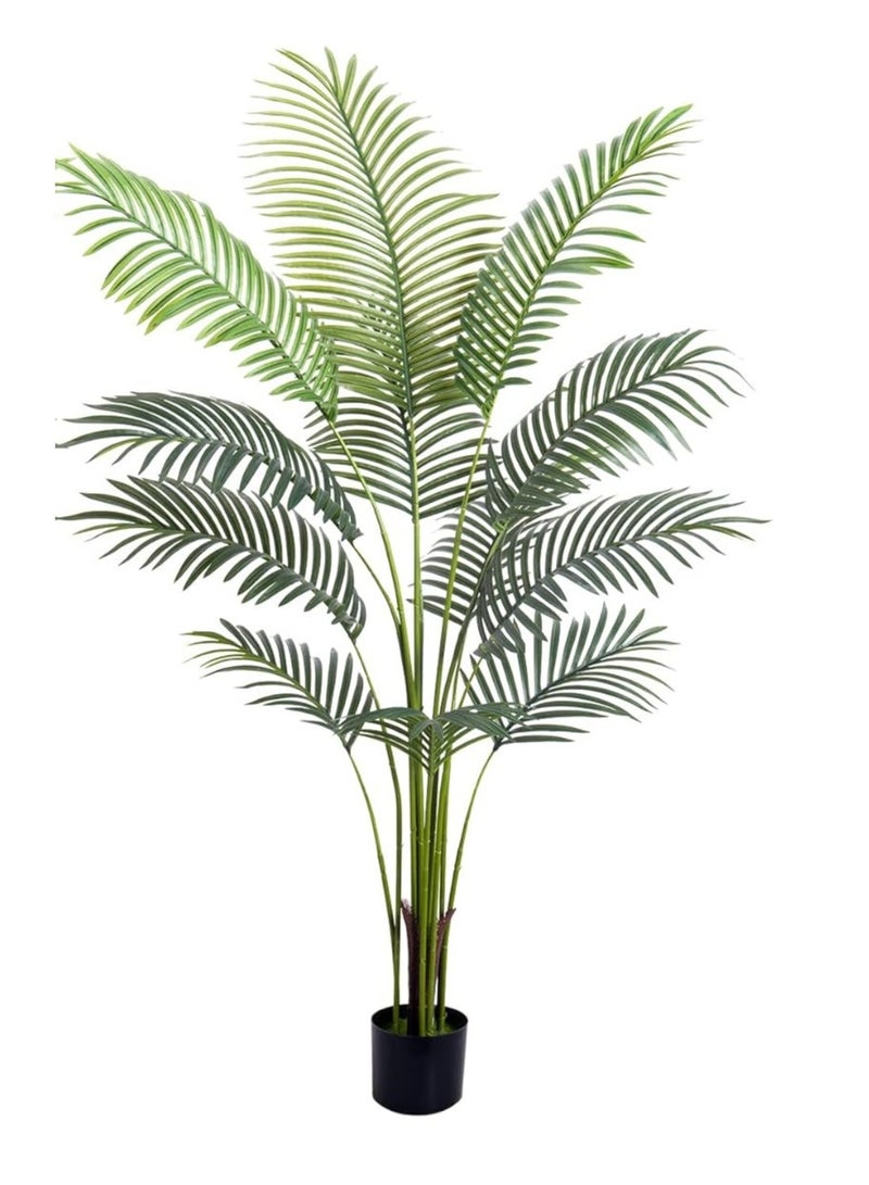 Generic 5FT Artificial Areca Palm - Fake Plants Palm Tree Faux Tropical Palm Potted Dypsis Lutescens for Home Decor Office Housewarming Gift  - Image 2