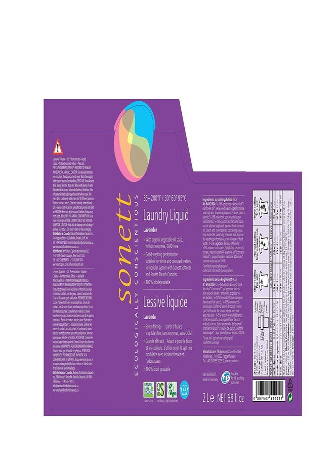 Sonett Organic Laundry Liquid Detergents Soap All Textiles (Lavender, 1 Count) Certified Organically Grown - Image 3