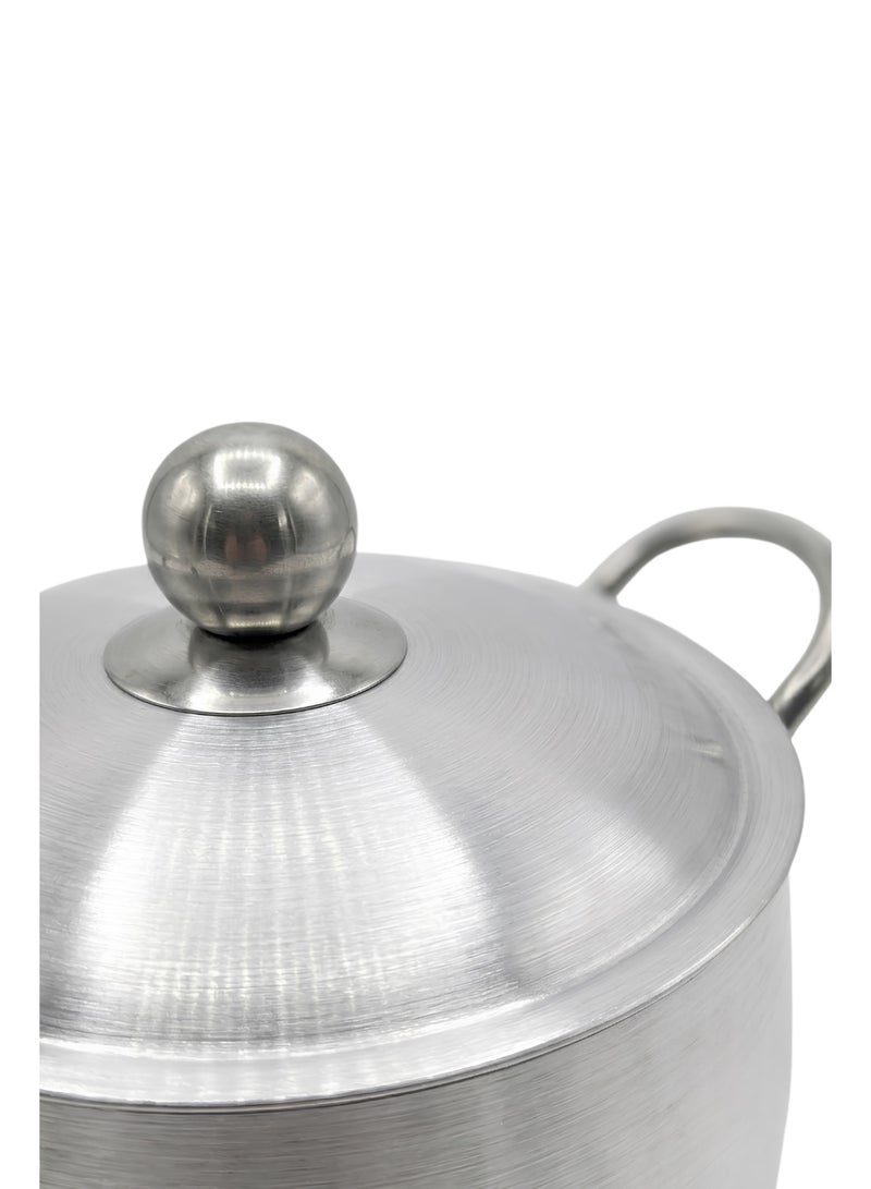 10-Piece Aluminum Cooking Pot Set (5 Pots with Lids) - 16cm, 18cm, 20cm, 22cm, 24cm - Heat-Resistant Double Handles - Image 5