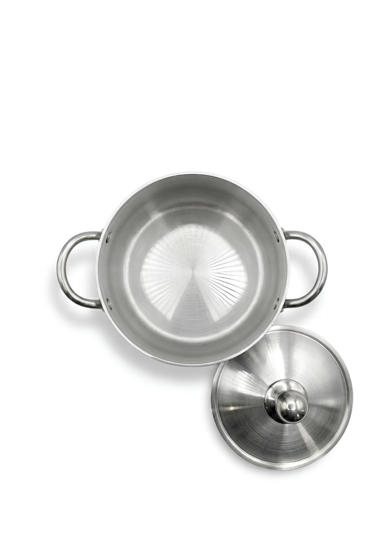 10-Piece Aluminum Cooking Pot Set (5 Pots with Lids) - 16cm, 18cm, 20cm, 22cm, 24cm - Heat-Resistant Double Handles - Image 4