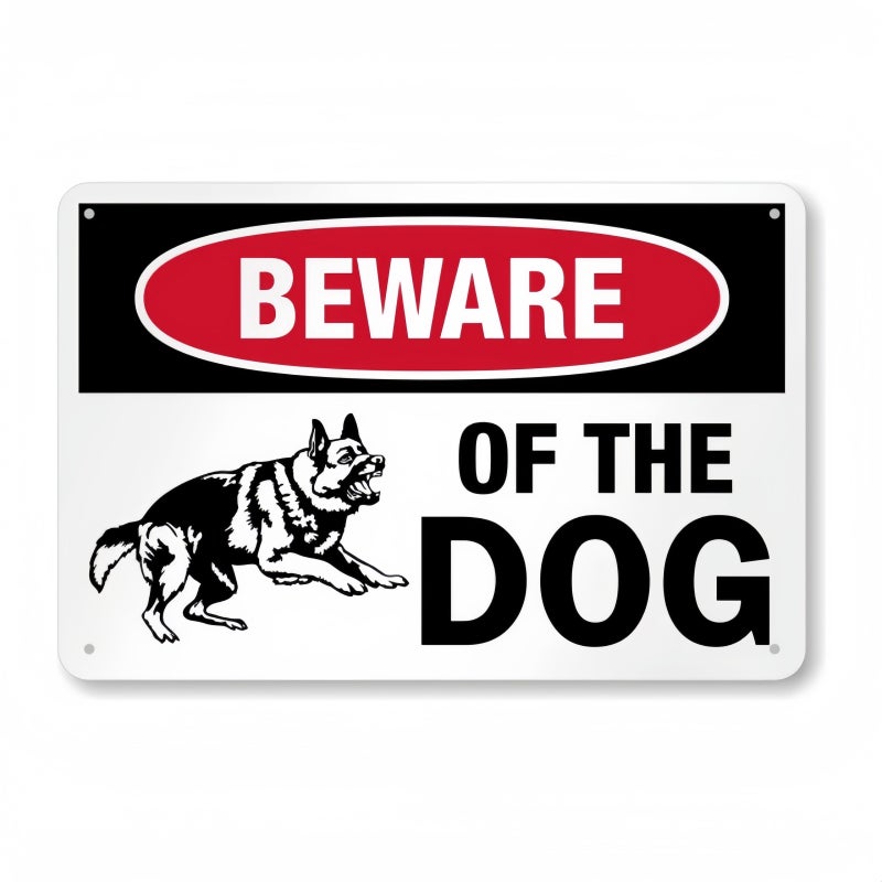 Metal Beware of Dog Warning Sign 7.87x11.81 Inch Durable Outdoor Home Decor - Image 3
