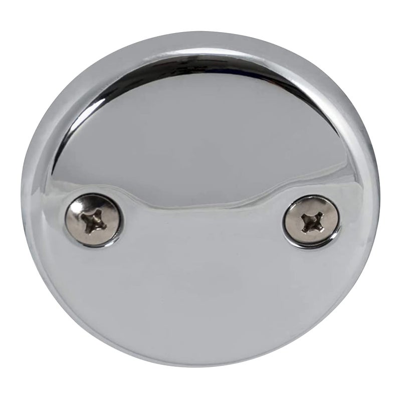 EZ-FLO Two-Hole Bathtub Overflow Face Plate with Brass Screws, Chrome, 35245 - Image 1