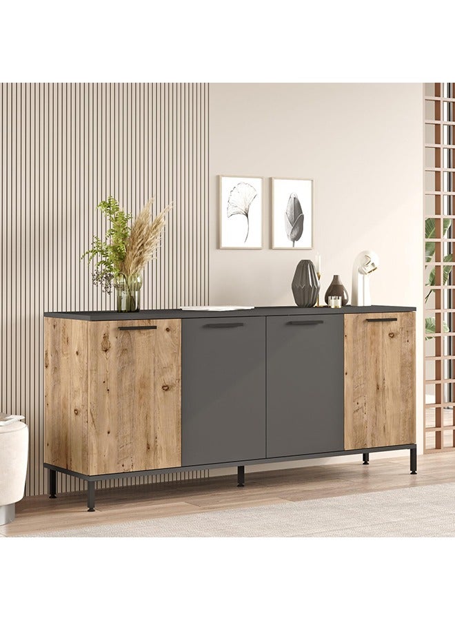 Home Canvas Home Canvas Royal Side Board Console  Pine and Grey  - Image 1