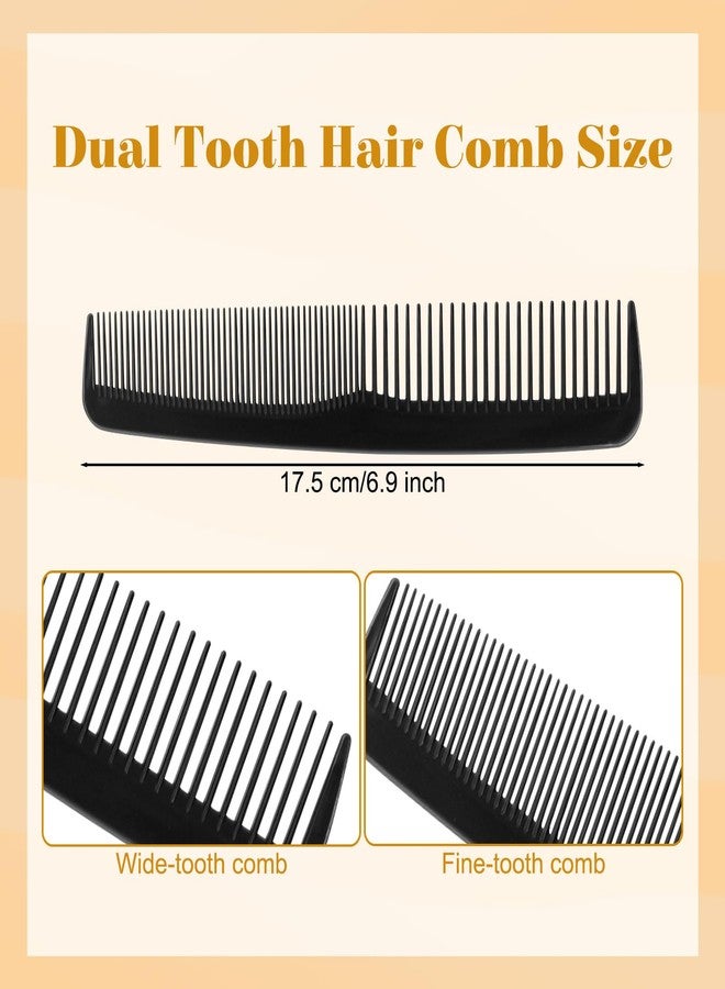 HQSLsund 50 Pack Disposable Hair Combs in Bulk - 6.9 Inch, Individually Wrapped, with Wide and Fine Teeth for Detangling Wet & Dry Hair for Women, Men, Travel, Hotel, Barber, Donation Supplies (Black) - Image 2