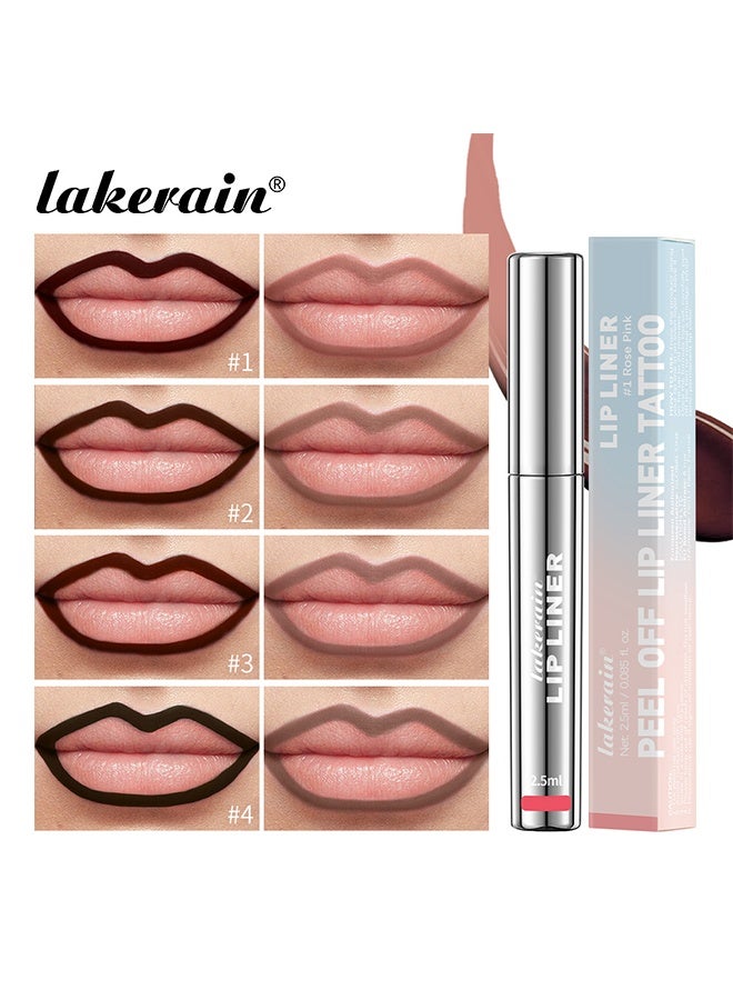 lakerain Peel Off Lip Liner Tattoo Peel Off Lip Stain Long Lasting Lip Stain Peel Off Infused with Hyaluronic Acid and Vitamin E Waterproof Long Lasting Highly Pigmented Matte Lip Tint Neutral Mauve #02 - Image 2