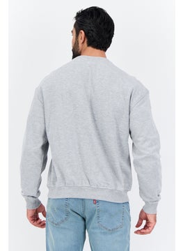 Goliath Men Crew Neck Long Sleeve Graphic Print Sweatshirt, Grey Heather  - Image 3