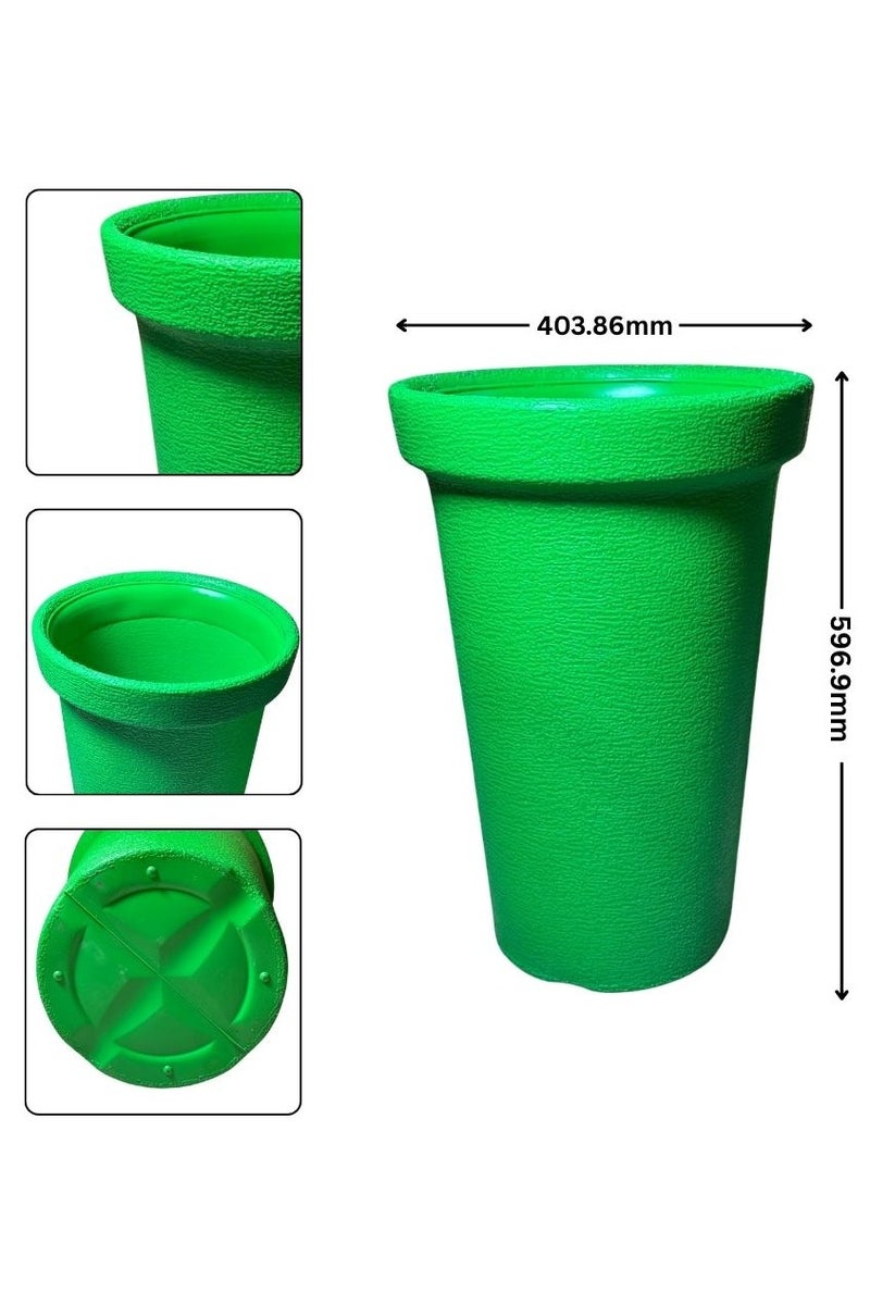 إس إن إتش وعاء زهور بلاستيكي متين - حاويات نباتات داخلية وخارجية متعددة الاستخدامات، مثالي للاستخدام في البستنة والحضانة، مقاس 16 بوصة - لون أخضر - Image 2