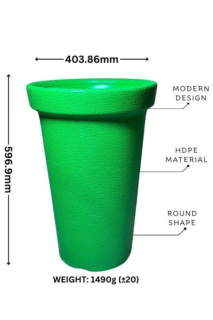 إس إن إتش وعاء زهور بلاستيكي متين - حاويات نباتات داخلية وخارجية متعددة الاستخدامات، مثالي للاستخدام في البستنة والحضانة، مقاس 16 بوصة - لون أخضر - Image 1