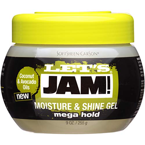 SOFT SHEEN SoftSheenCarson Lets Jam Shining and Conditioning Gel by Dark and Lovely Mega Hold for all Hair Types with Coconut Oil and Avocado Oil No Parabens No Mineral Oil 9 oz - Image 1