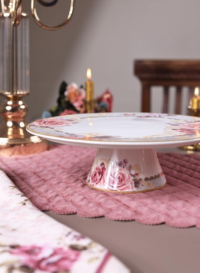 Vigneto Luxurious Floral Gold Roses Cake Stand, Cupcake and Dessert Display | Finest Premium Porcelain - Image 4