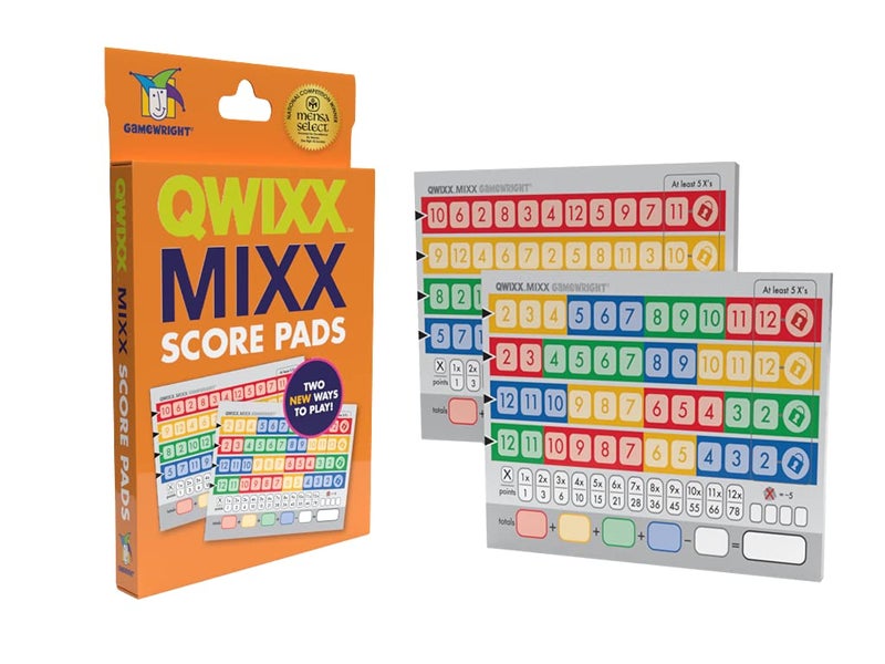 Gamewright Qwixx Mixx - Genuine Enhanced Game Play Add-On Replacement Scorecards for Qwixx - A Fast Family Dice Game, 8 + years - Image 1